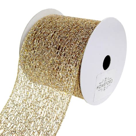 Metallic Open Mesh Tinsel Ribbon 